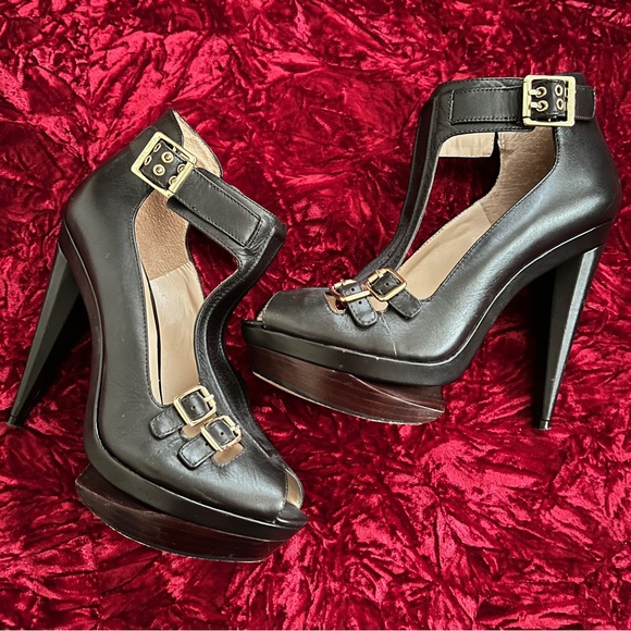 Velvet Angels Socialista Leather Platform Stilettos - Picture 6 of 16